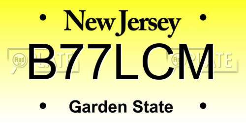 B77LCM New Jersey License Plate
