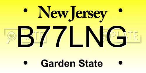 B77LNG New Jersey License Plate