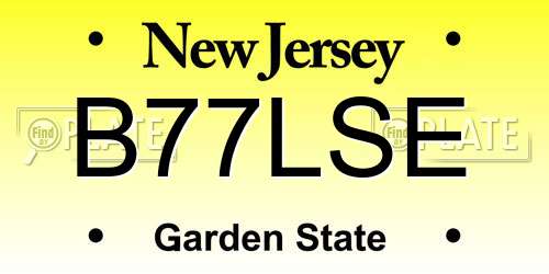 B77LSE New Jersey License Plate