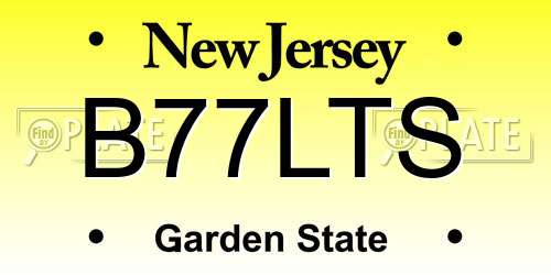 B77LTS New Jersey License Plate