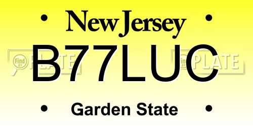 B77LUC New Jersey License Plate