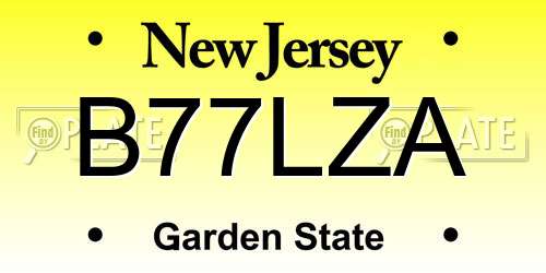 B77LZA New Jersey License Plate