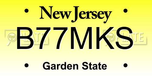 B77MKS New Jersey License Plate