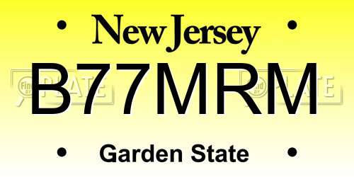 B77MRM New Jersey License Plate