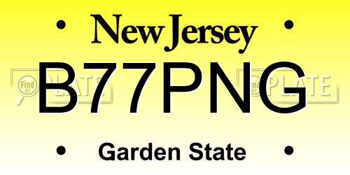 B77PNG New Jersey License Plate