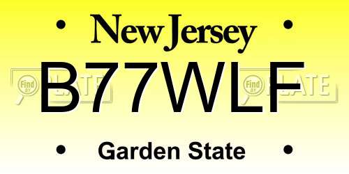 B77WLF New Jersey License Plate