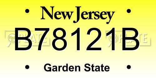 B78121B New Jersey License Plate