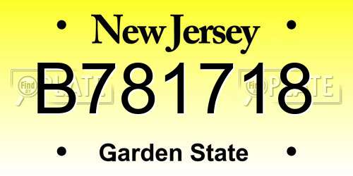 B781718 New Jersey License Plate