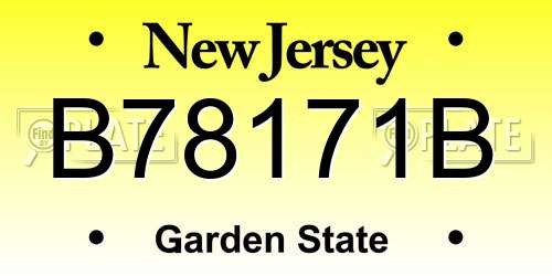B78171B New Jersey License Plate