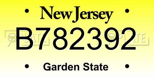 B782392 New Jersey License Plate