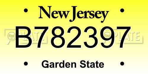 B782397 New Jersey License Plate