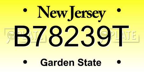 B78239T New Jersey License Plate