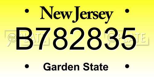 B782835 New Jersey License Plate