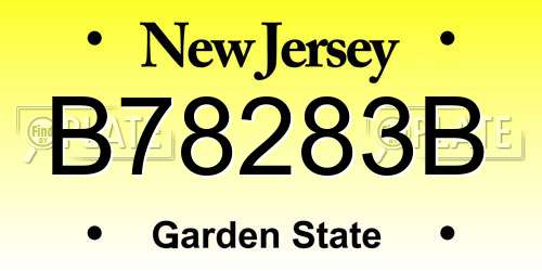 B78283B New Jersey License Plate