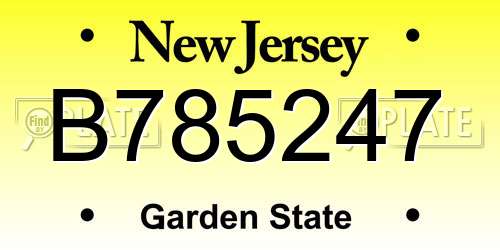 B785247 New Jersey License Plate