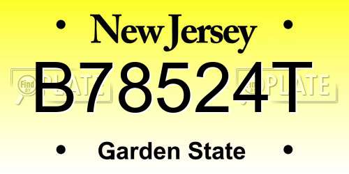 B78524T New Jersey License Plate