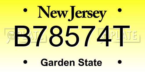 B78574T New Jersey License Plate