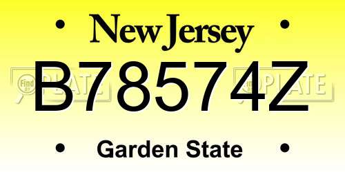 B78574Z New Jersey License Plate