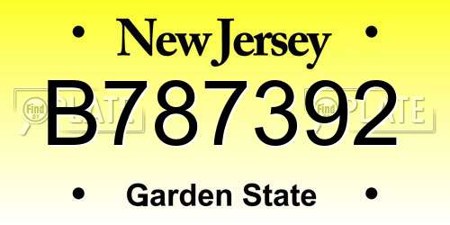 B787392 New Jersey License Plate