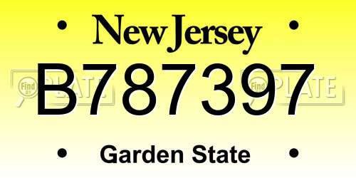 B787397 New Jersey License Plate