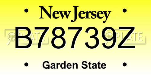 B78739Z New Jersey License Plate
