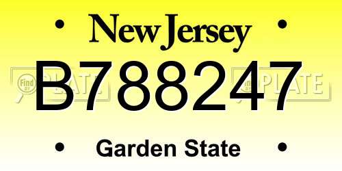 B788247 New Jersey License Plate