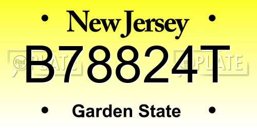 B78824T New Jersey License Plate