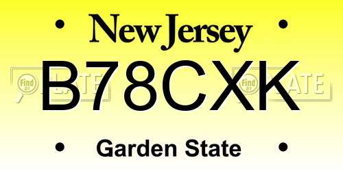 B78CXK New Jersey License Plate