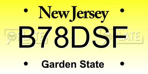 B78DSF New Jersey License Plate
