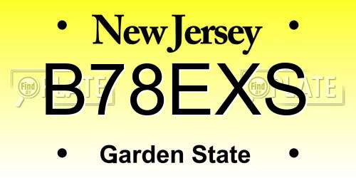 B78EXS New Jersey License Plate