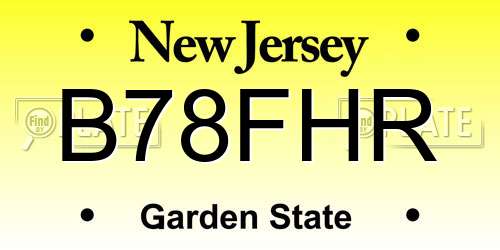 B78FHR New Jersey License Plate