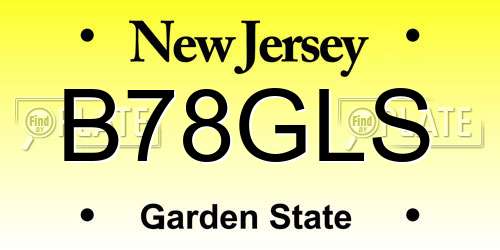 B78GLS New Jersey License Plate