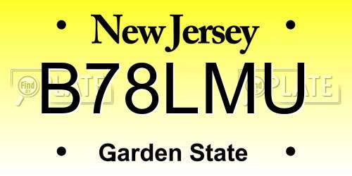 B78LMU New Jersey License Plate