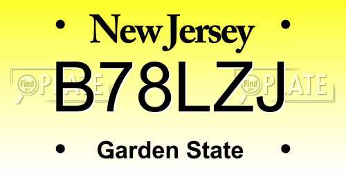 B78LZJ New Jersey License Plate