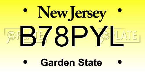 B78PYL New Jersey License Plate