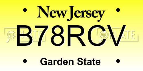 B78RCV New Jersey License Plate