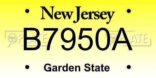 B7950A New Jersey License Plate