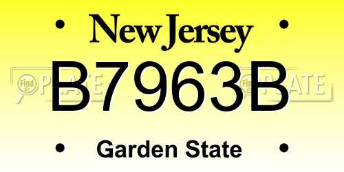 B7963B New Jersey License Plate