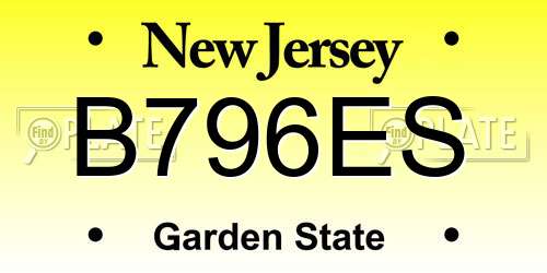 B796ES New Jersey License Plate