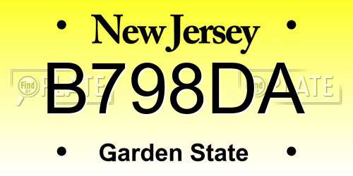 B798DA New Jersey License Plate