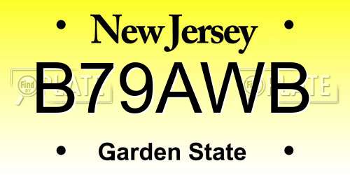 B79AWB New Jersey License Plate