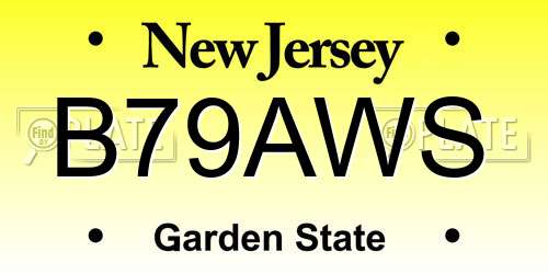 B79AWS New Jersey License Plate