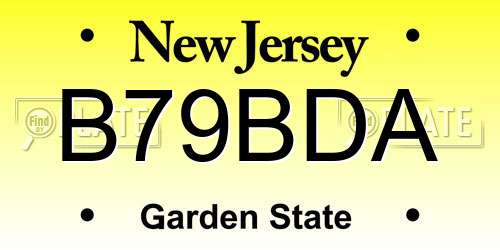 B79BDA New Jersey License Plate
