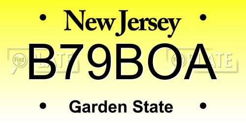 B79BOA New Jersey License Plate