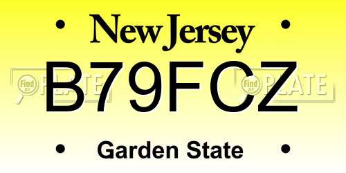 B79FCZ New Jersey License Plate