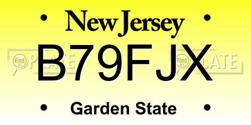 B79FJX New Jersey License Plate
