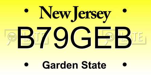 B79GEB New Jersey License Plate