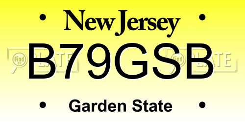 B79GSB New Jersey License Plate