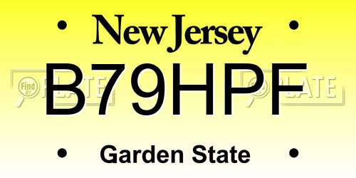 B79HPF New Jersey License Plate