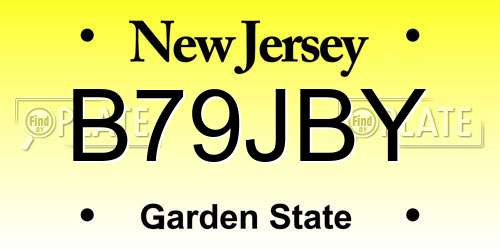 B79JBY New Jersey License Plate